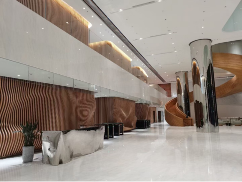 Modern commercial building exterior; representative image for aluminum facade cladding