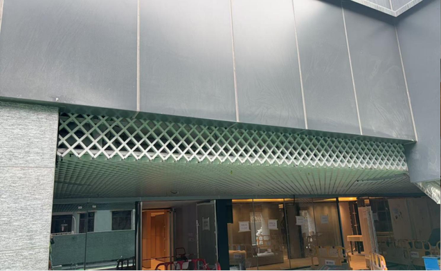 Covered exterior architecture; representative image for aluminum louver and outdoor ceiling applications